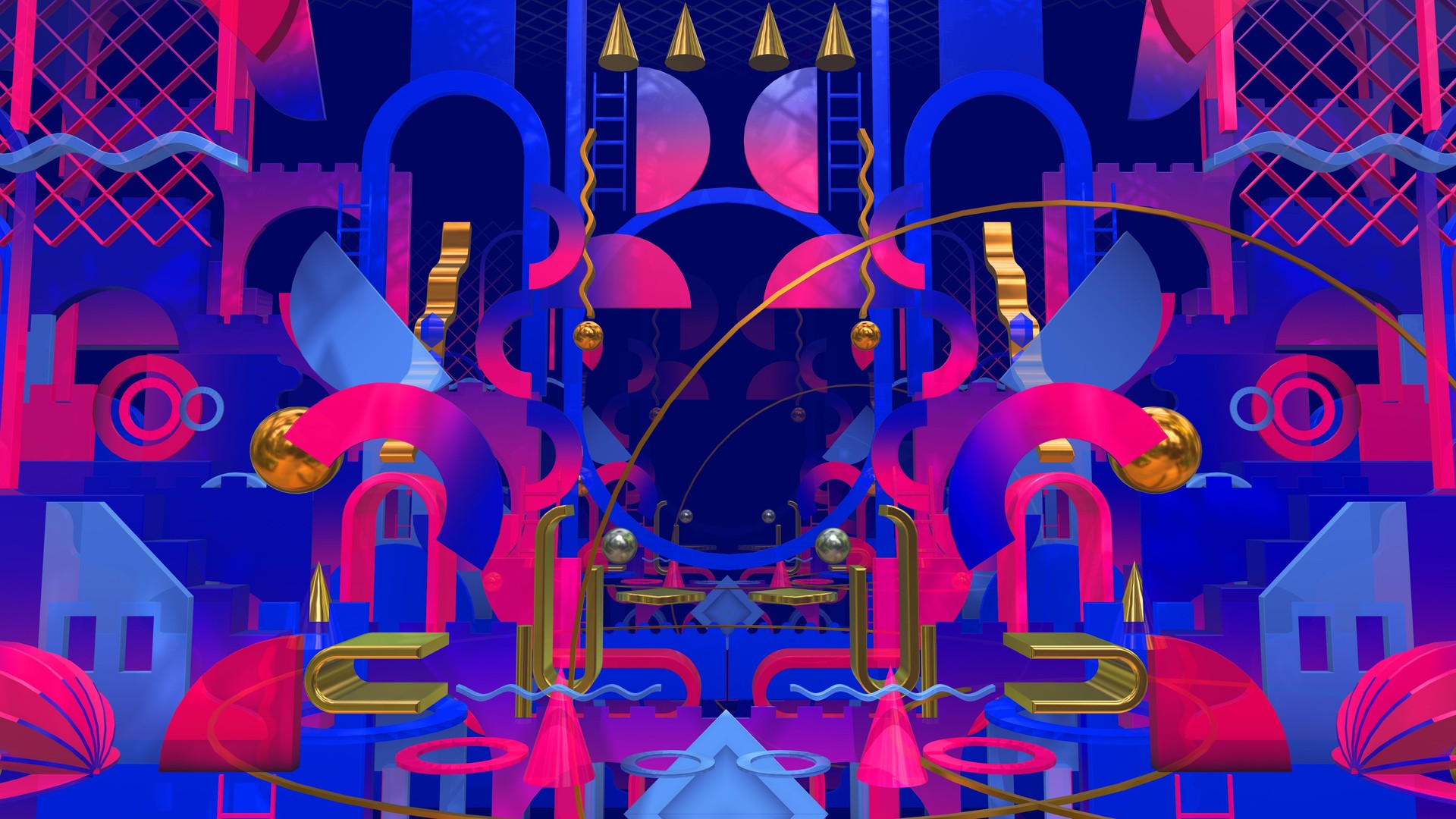 Flat Geometry Colorful Retro